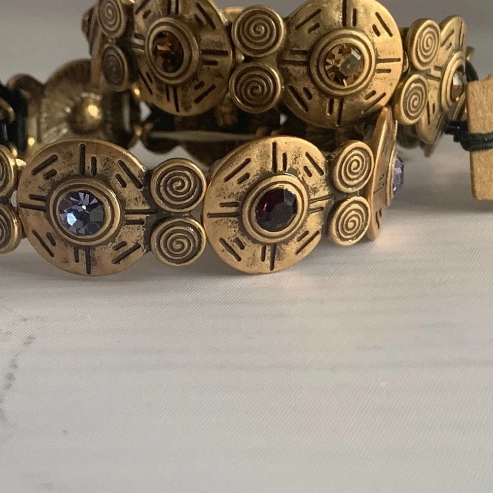 Rain bracelet topaz‎ rhinestone center NWT